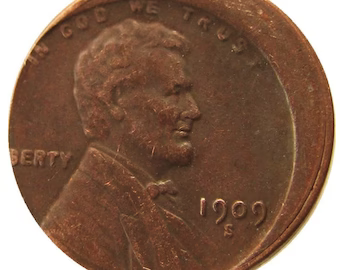 US 1909SVDB One Cent Error with An Off Center Error Copper Coin - Rare Coin