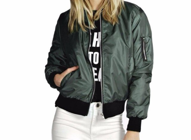 Thin Jackets Tops MA1 Basic Bomber Jacket Long Sleeve Coat Casual Stand Collar Slim Fit Outerwear