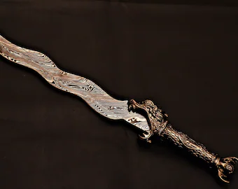 Handmade Damascus Sword With leather sheath