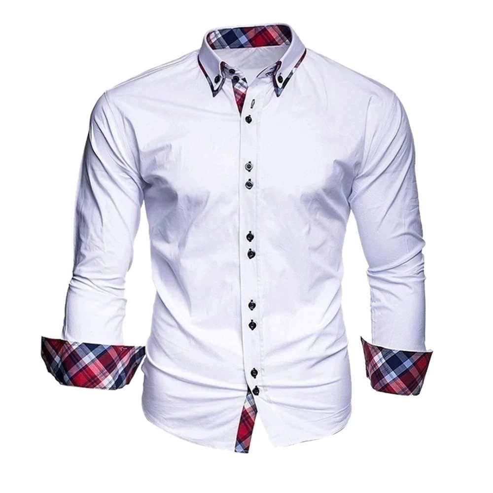 Men's business shirt long-sleeved slim-fit formal casual shirt Camisa Masculina size